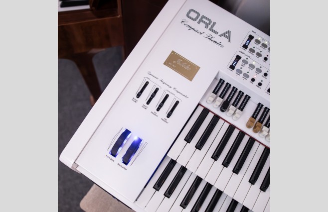 Used Orla Compact Theatre White Organ All Inclusive Top Grade Package (SN:12118939) - Image 8